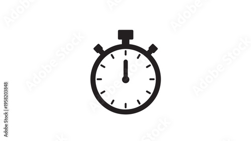 Stopwatch icon with classic design featuring a dial and hand, symbolizing time tracking and measurement, perfect for sports and timekeeping