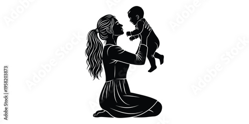 A woman kneeling and holding up a large fish