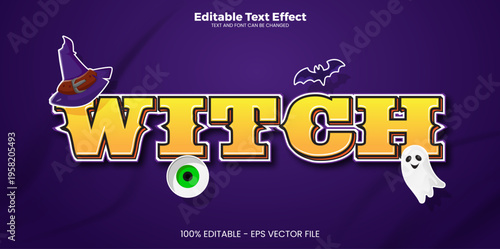 Witch legend editable text effect in modern trend style