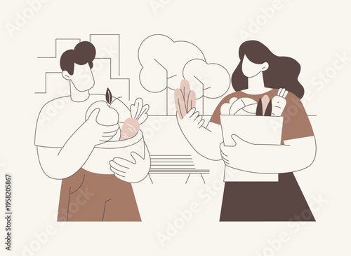 Go vegan isolated cartoon vector illustrations.