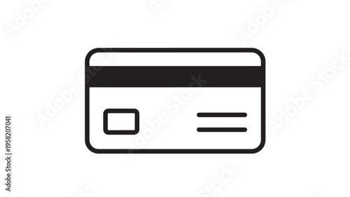 Credit card icon with magnetic stripe and blank space for details, representing digital payment and financial transactions