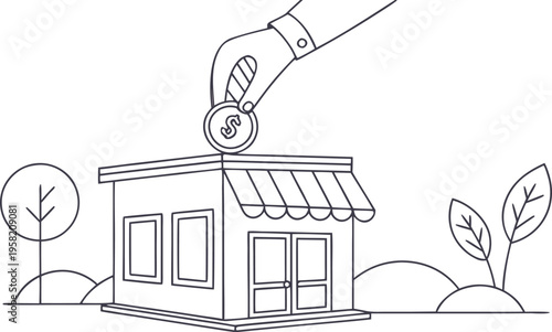 Isometric Business Growth and Finance Strategy Illustration