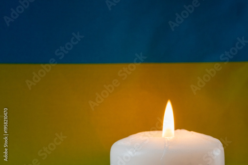 Fotografi Candle light for Ukraine war remembrance