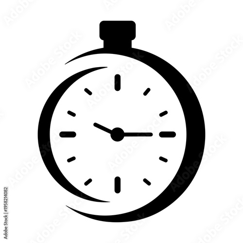 Minimalist Stopwatch Icon Design.
