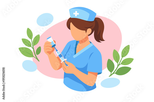 Nurse holding syringe preparing injection for patient care.
