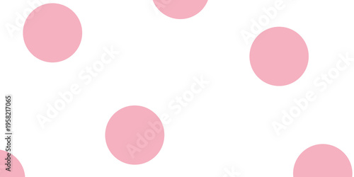 A bright colorful vector illustration featuring a seamless pattern design with a set of pink round circle decoration elements