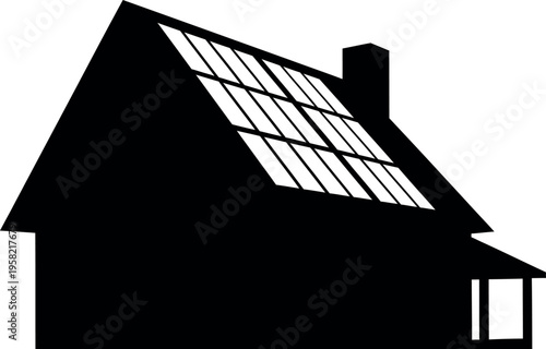 A house with solar panels installed on its sloped roof