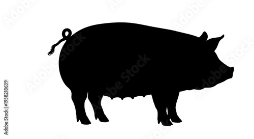 Black silhouette of a pig