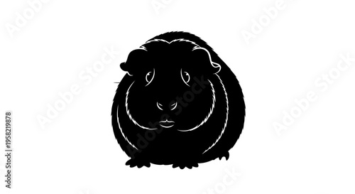 Black guinea pig silhouette vector graphic