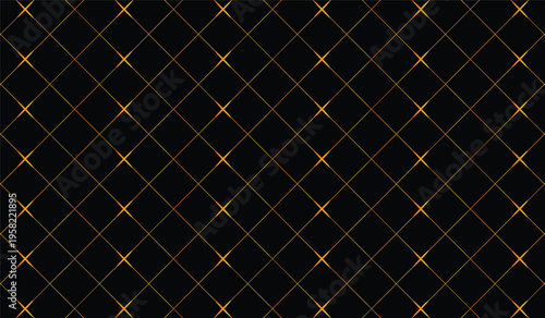A black background with a repeating pattern of thin orange lines forming diamonds, creating a mesmerizing geometric design element