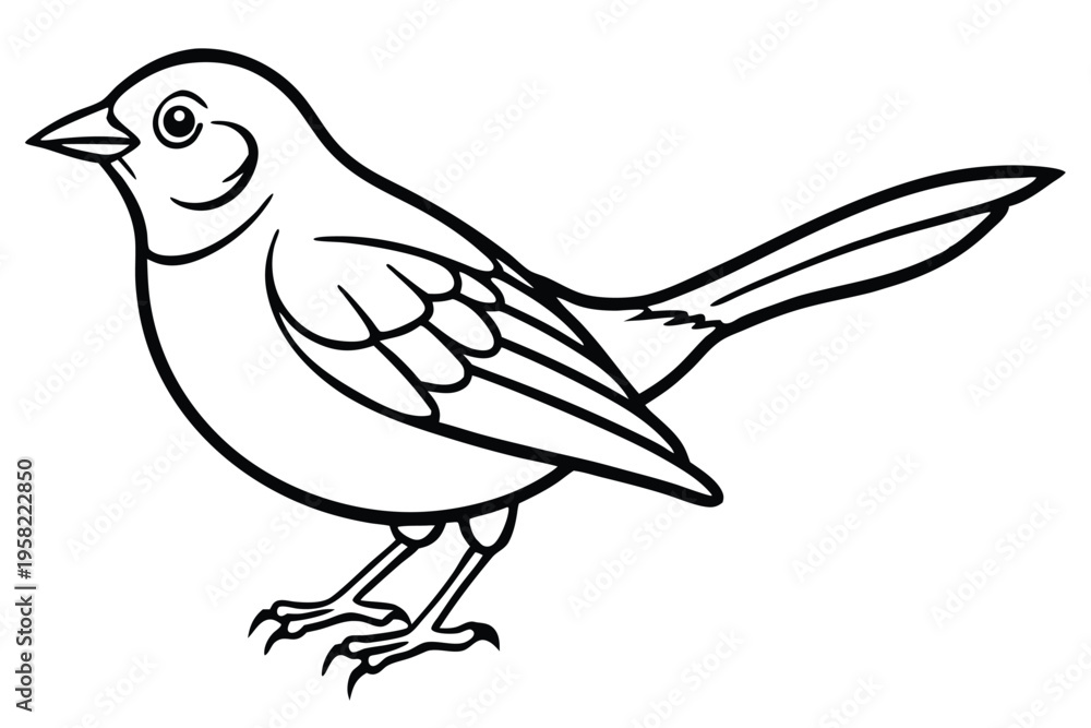 Fototapeta premium rosella bird silhouette line art vector illustration with a white background