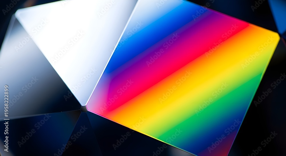 Fototapeta premium Abstract Macro Shot Capturing the Vibrant Spectrum of Light Through a Prism