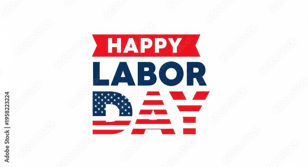 Obraz premium Happy Labor Day celebration with patriotic American flag design