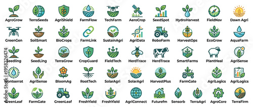 Collection of eco friendly icons and symbols.