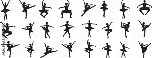 Ballet Dancer Silhouettes Set– Elegant Dance Poses Vector Collection