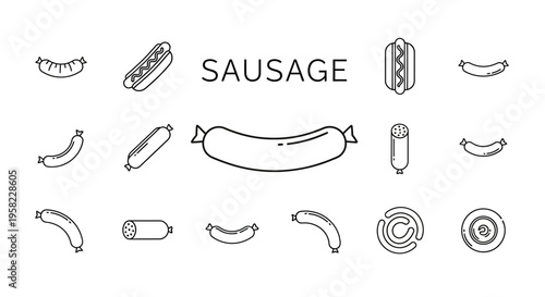 Variety of Sausage Meat Products.