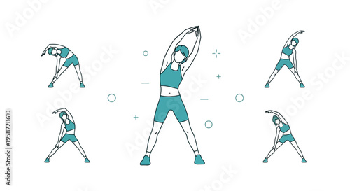 Woman doing stretching exercises in motion.