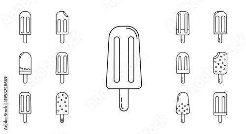 Colorful Ice Cream Popsicle Sticks.