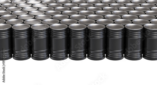 3d  metal oil barrels transparent background