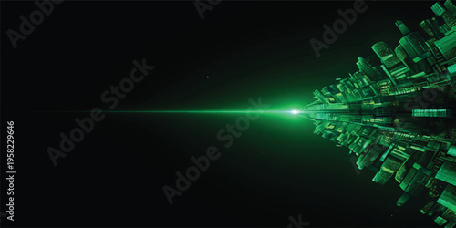 A bright digital art wallpaper featuring a dark space backdrop with glowing blue light rays and motion lines to create a dynamic abstract technology background full of energy