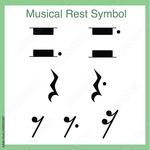 Musical Rest Symbol Set Vector Icons