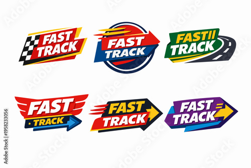 Free Download Collection of fast track vector logos, featuring speed, delivery, express service, and competition concepts - GFXLoad