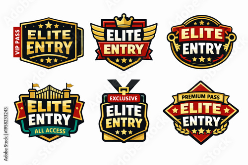 Elite entry badges and premium access tokens collection, exclusive vip passes for special events, membership, and luxury service