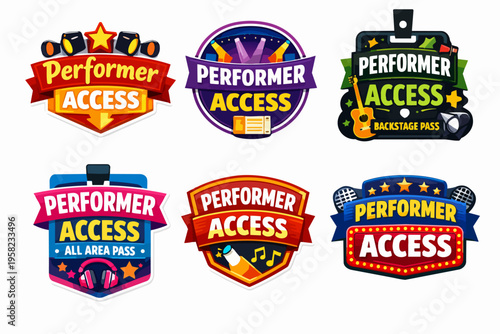 Performer access backstage passes and all area entrance badges for music concerts and live events