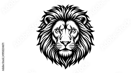Majestic lion head illustration