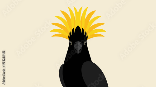 Minimalist Flat Portrait Cockatoo Vector