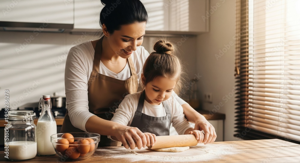 Fototapeta premium happy indian mother and daughter enjoying together at home