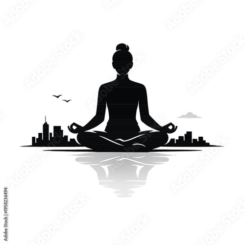 silhouette of a yoga