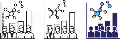 Molecular structures and people in a statistical analysis or research setting