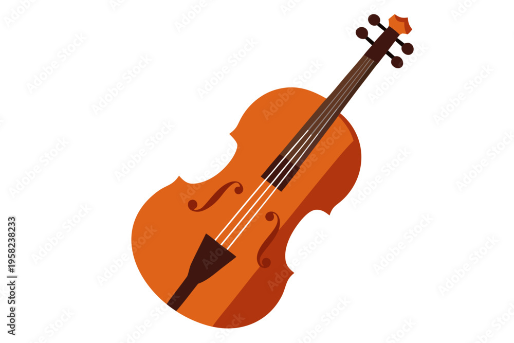 Fototapeta premium A vibrant orange violin icon on a clean white background for music design