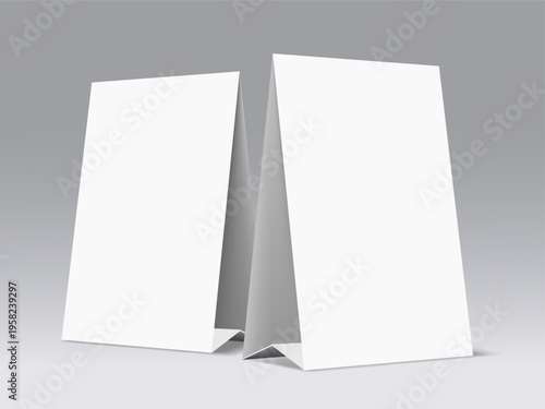Table top banner, menu, promotion, discount, payment QR code. Promotional Table Tent Mockup Template to advertise your business or promote special sales.