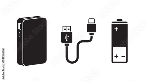 Portable Power Bank Charging Smartphone with USB Cable and Battery for Mobile Device Energy Solutions