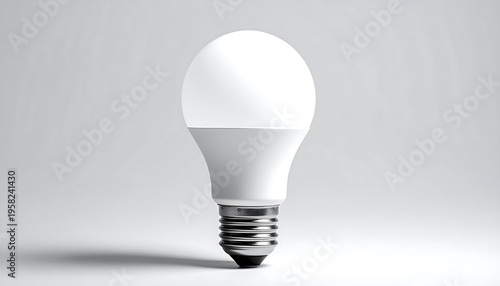 Modern LED Light Bulb on a Clean White Background.