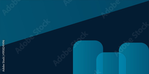 Modern Dark Blue Gradient with Soft Rounded Shapes Vector Design in Adobe Illustrator