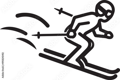 Vector illustration of a skier in motion