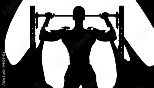 silhouette of man lifting weights