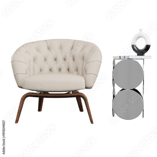modern office seating area armchair and side table