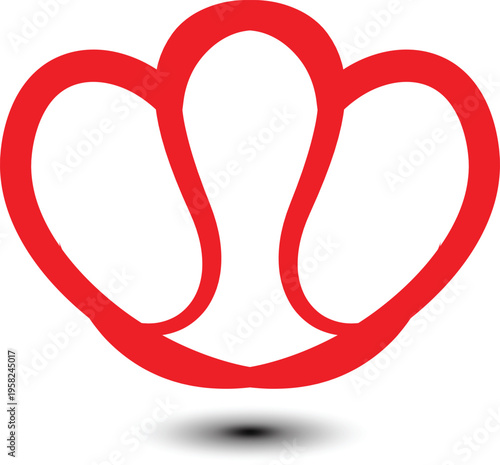 Heart shape design for love symbols, valentines day related designs and frames, Red heart formed by Available in vector EPS format