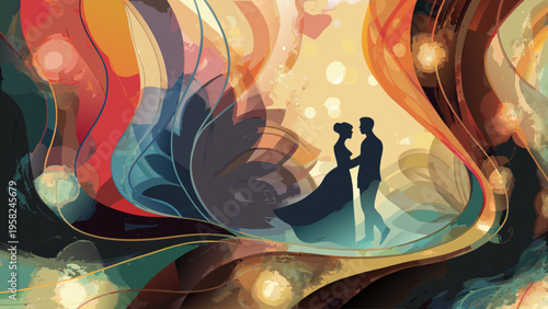 A couple in love dancing together