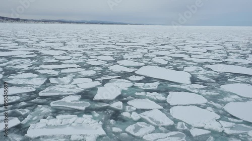 オホーツク海の海を流氷（紋別）
