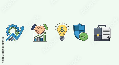 Business Finance Icons Symbols.