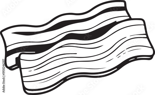 black and white bacon strips icon isolated on white background vector illustration