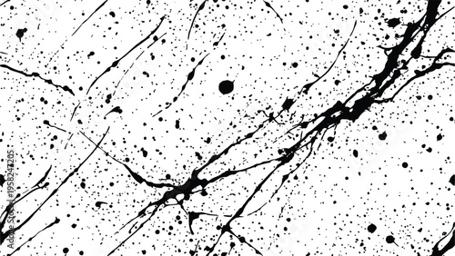 abstract black ink splatter texture background featuring artistic paint drips and messy spray drops pattern
