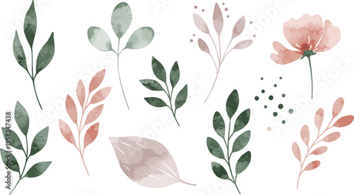 A vintage pink blossom and green leaf seamless floral pattern vector illustration featuring a nature inspired spring flora design for elegant wallpaper decoration