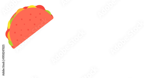 Colorful Taco Illustration on White Background