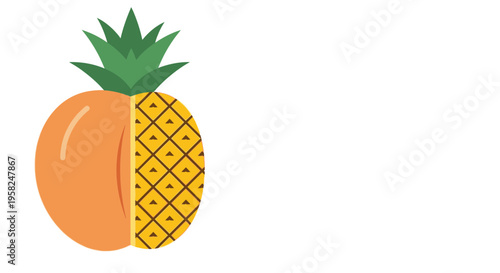 Creative Hybrid Fruit: Pineapple and Orange Fusion